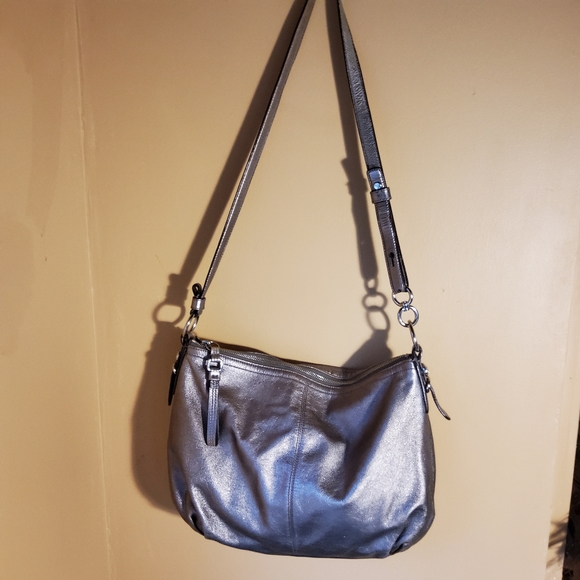 Coach Mia Rose Gold Metallic Leather Shoulder Bag - Picture 1 of 11